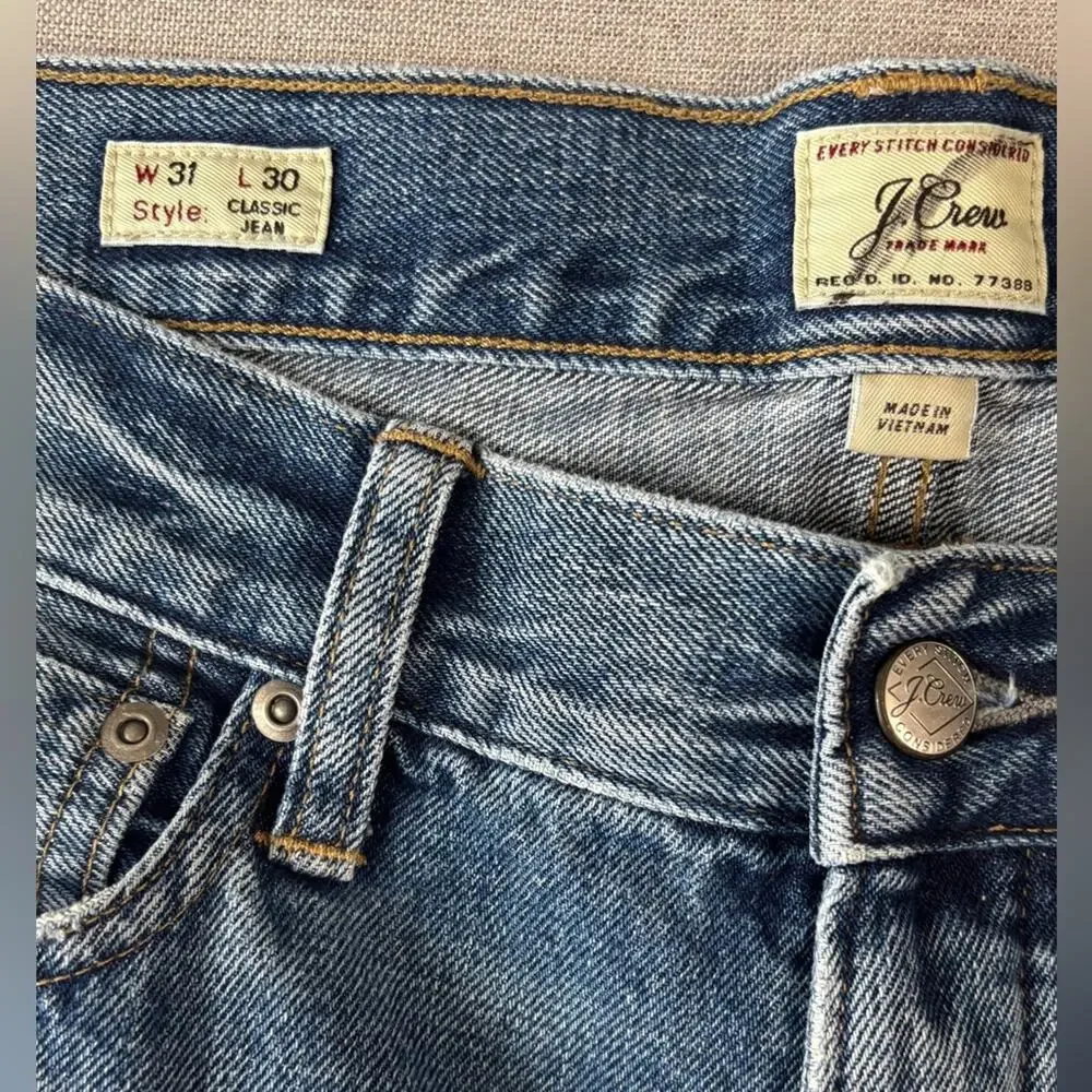 J.Crew Classic jean in medium wash Japanese selvedge denim 31/30